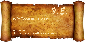 Vámossy Erik névjegykártya