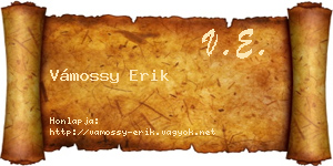 Vámossy Erik névjegykártya