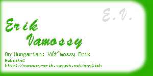 erik vamossy business card